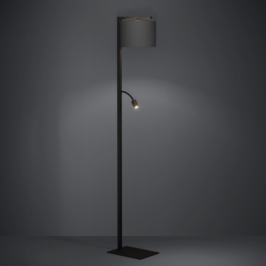 Eglo - LED Grīdas stāvlampa 1xE27/40W/230V + LED/3,8W 3000K melna