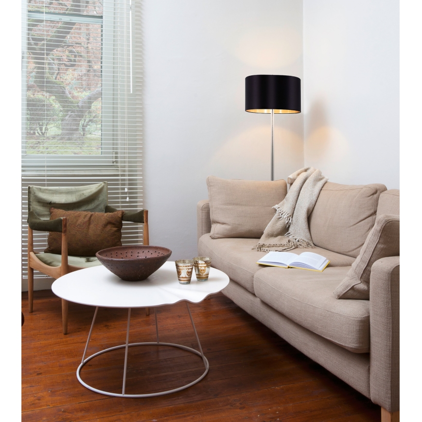 Eglo - LED  Grīdas stāvlampa TUNJA 1xE27/60W/230V matēts hroms/melna
