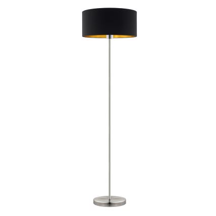 Eglo - LED Grīdas stāvlampa TUNJA 1xE27/60W/230V matēts hroms/melna
