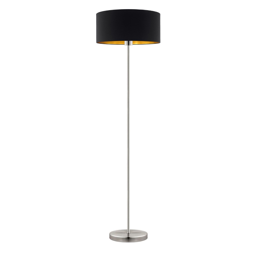 Eglo - LED Grīdas stāvlampa TUNJA 1xE27/60W/230V matēts hroms/melna
