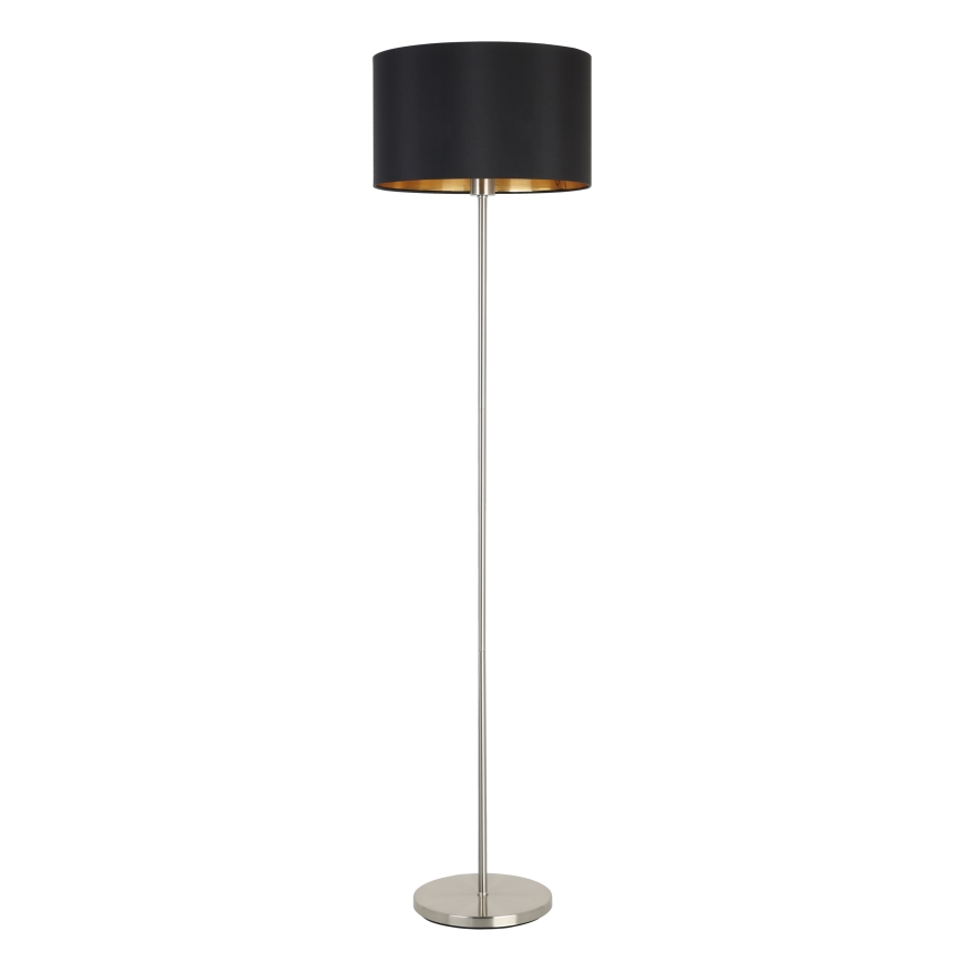 Eglo - LED Grīdas stāvlampa TUNJA 1xE27/60W/230V matēts hroms/melna