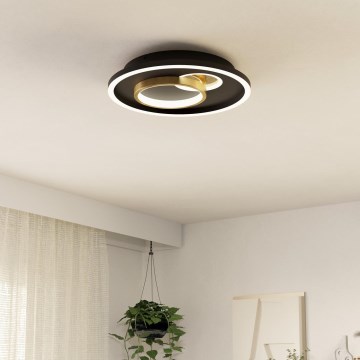 Eglo - LED Griestu lampa 1xLED/14W/230V + 1xLED/8,5W d. 38 cm melna/zelta