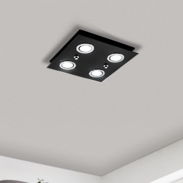 Eglo - LED Griestu lampa 4xGU10/2,8W/230V 3000K melna