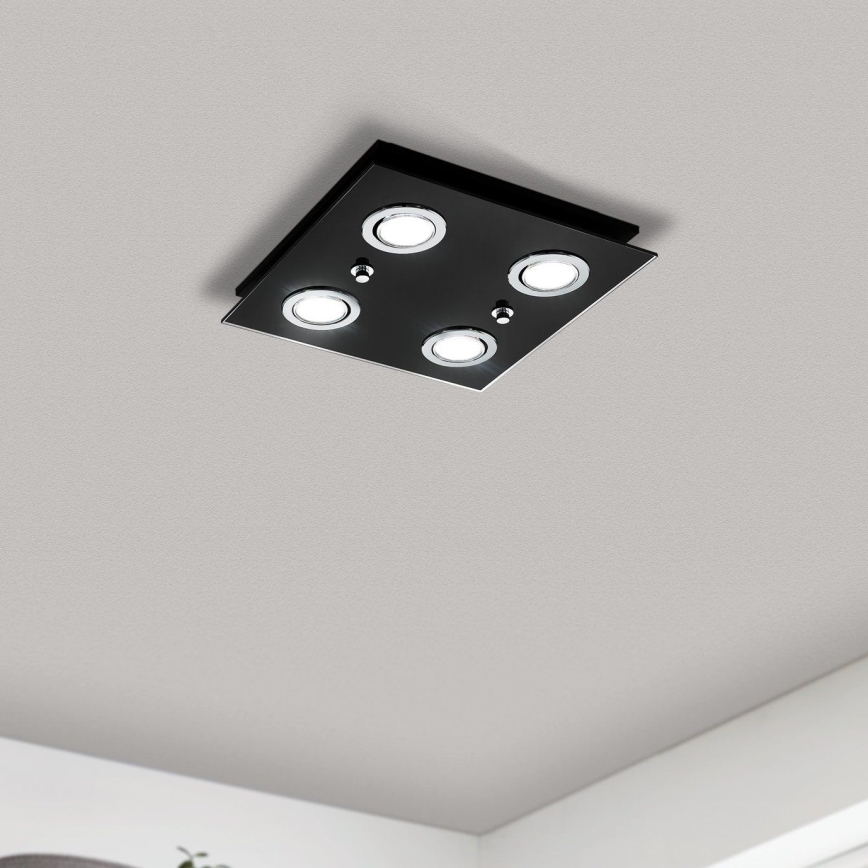 Eglo - LED Griestu lampa 4xGU10/2,8W/230V 3000K melna