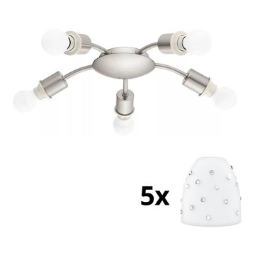 Eglo - LED Griestu lampa MY CHOICE 5xE14/4W/230V  matēts hroms/balta