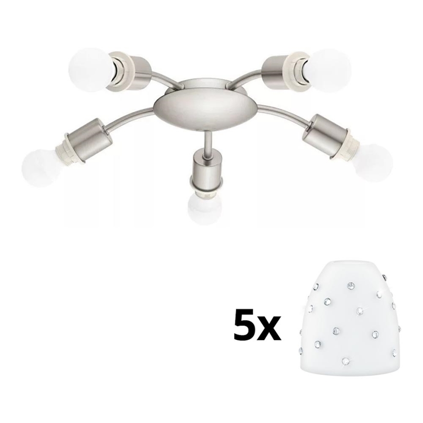 Eglo - LED Griestu lampa MY CHOICE 5xE14/4W/230V  matēts hroms/balta