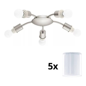 Eglo - LED Griestu lampa MY CHOICE 5xE14/4W/230V  matēts hroms/balta