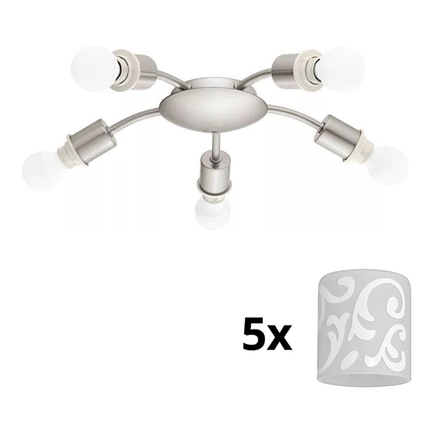 Eglo - LED Griestu lampa MY CHOICE 5xE14/4W/230V  matēts hroms/balta
