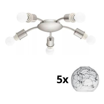 Eglo - LED Griestu lampa MY CHOICE 5xE14/4W/230V  matēts hroms/balta/melna