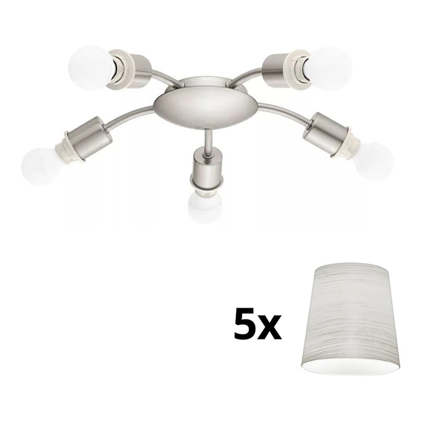 Eglo - LED Griestu lampa MY CHOICE 5xE14/4W/230V  matēts hroms/krēmkrāsa