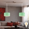 Eglo - LED griestu lampa uz vada TUNJA 2xE27/60W/230V matēts hroms/zaļa