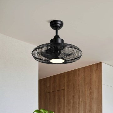 Eglo - LED griestu ventilators, 15 W, 230 V, 3000/4000/5000 K, Ø 53 cm, melns, ar tālvadības pulti
