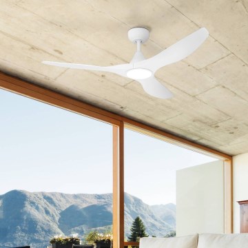 Eglo - LED griestu ventilators LED/19W/230V Ø 132 cm balts + tālvadības pults