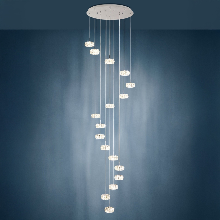 Eglo - LED Kristāla aptumšojamā lustra uz auklas 17xLED/4,5W/230V