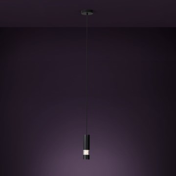 Eglo - LED Lustra ar auklu 1xGU10/4,6W/230V melna