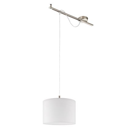 Eglo - LED  Lustra ar auklu CALCENA 1xE27/60W/230V matēts hroms/balta