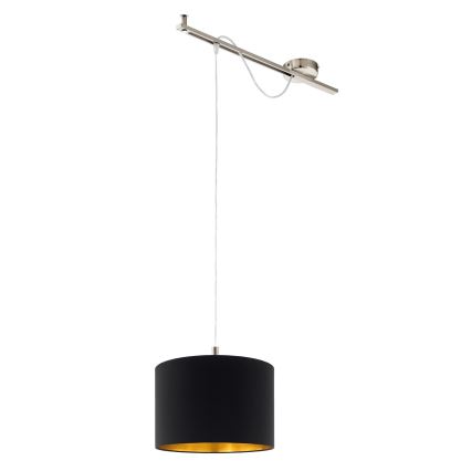 Eglo - LED Lustra ar auklu CALCENA 1xE27/60W/230V hroms/melna
