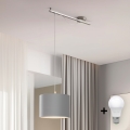 Eglo - LED Lustra ar auklu CALCENA 1xE27/60W/230V hroms/pelēka