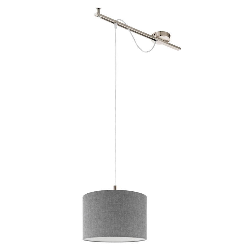 Eglo - LED Lustra ar auklu CALCENA 1xE27/60W/230V hroms/pelēka