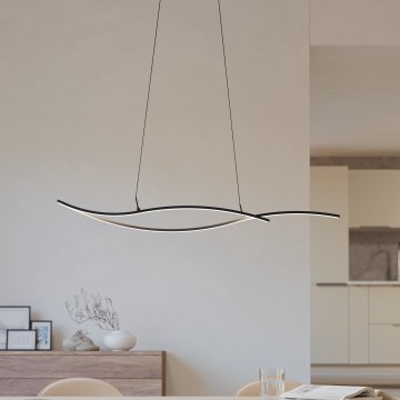 Eglo - LED Lustra ar auklu LED/20W/230V 4000K melna
