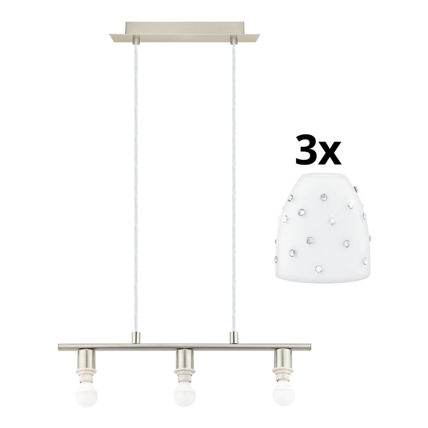 Eglo - LED Lustra ar auklu MY CHOICE 3xE14/4W/230V matēts hroms/balta