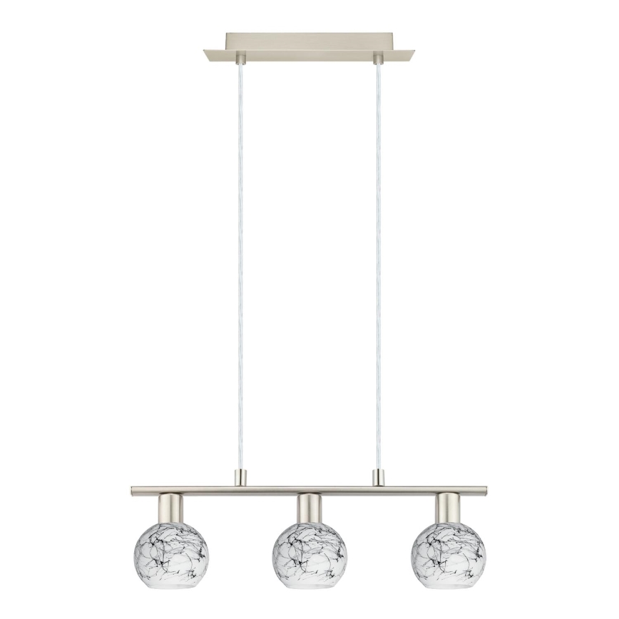 Eglo - LED Lustra ar auklu MY CHOICE 3xE14/4W/230V matēts hroms/balta/melna
