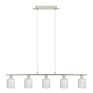 Eglo - LED Lustra ar auklu MY CHOICE 5xE14/4W/230V matēts hroms/balta
