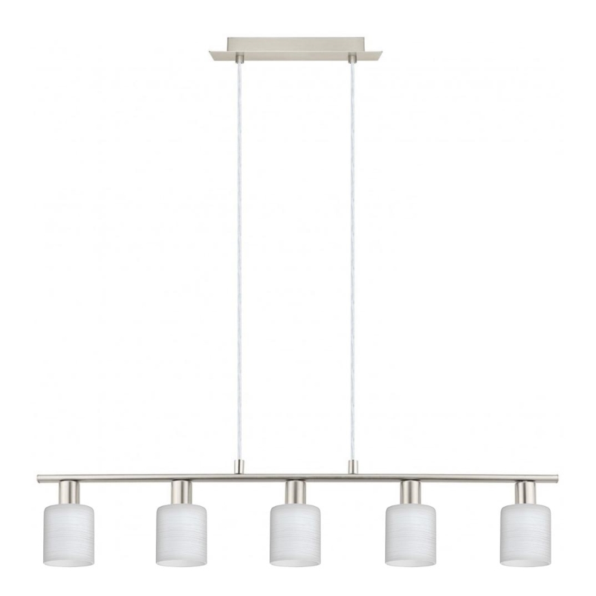 Eglo - LED Lustra ar auklu MY CHOICE 5xE14/4W/230V matēts hroms/balta