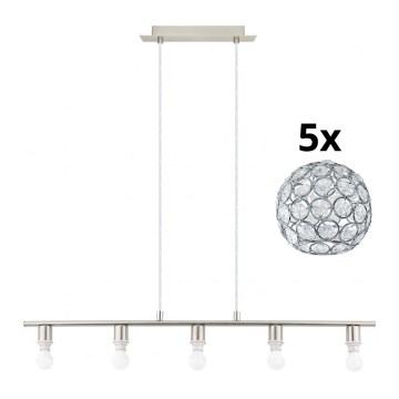 Eglo - LED Lustra ar auklu MY CHOICE 5xE14/4W/230V matēts hroms