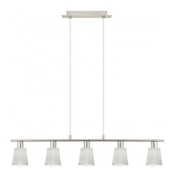 Eglo - LED Lustra ar auklu MY CHOICE 5xE14/4W/230V matēts hroms/krēmkrāsa