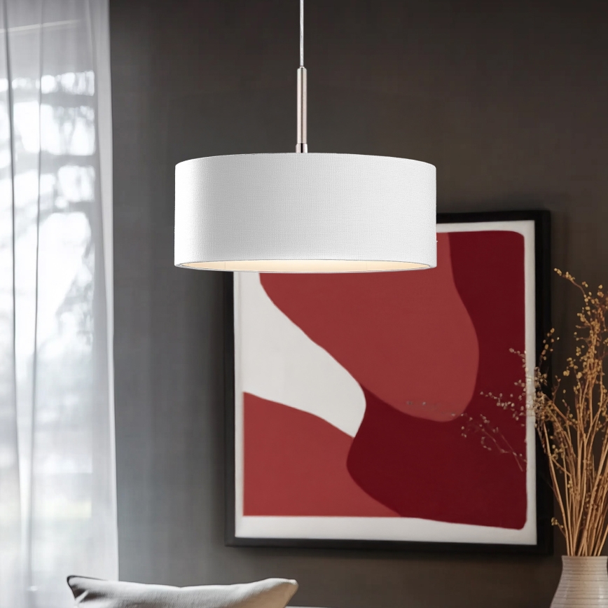 Eglo - LED Lustra ar auklu TUNJA 1xE27/60W/230V balta