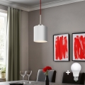 Eglo - LED Lustra ar auklu TUNJA 1xE27/60W/230V balta