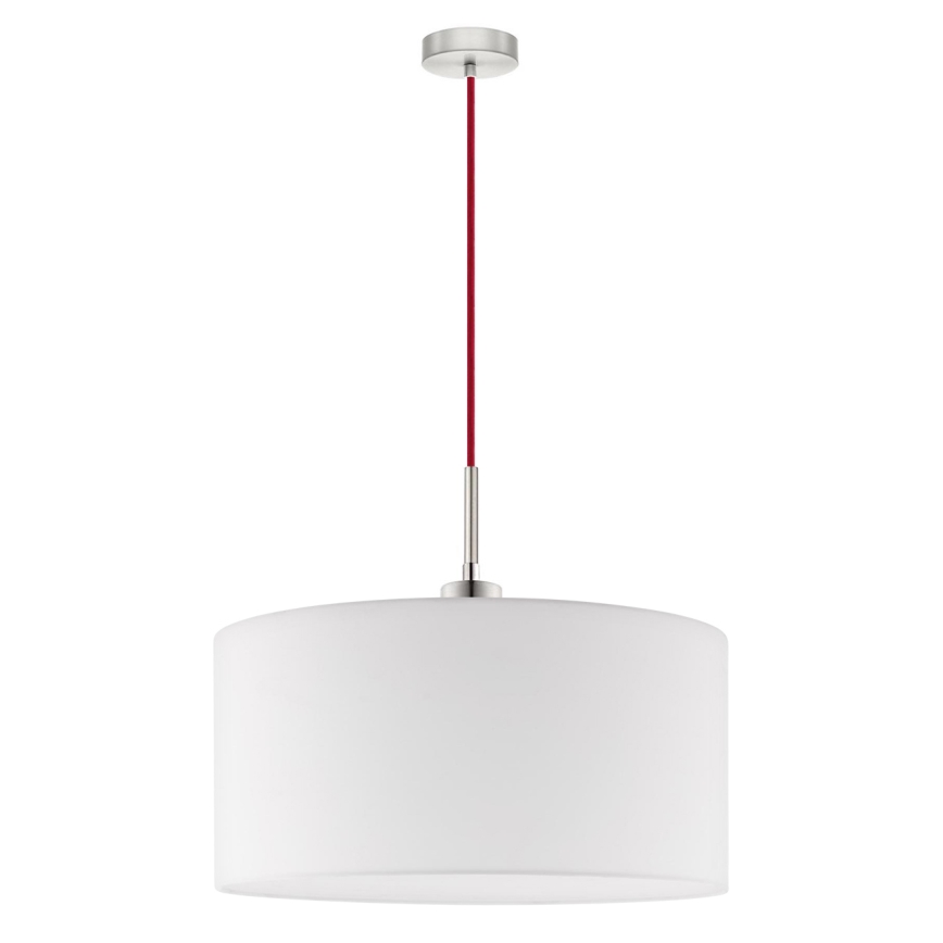 Eglo - LED Lustra ar auklu TUNJA 1xE27/60W/230V balta