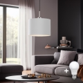 Eglo - LED Lustra ar auklu TUNJA 1xE27/60W/230V balta