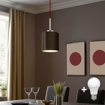 Eglo - LED Lustra ar auklu TUNJA 1xE27/60W/230V brūna