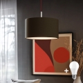 Eglo - LED Lustra ar auklu TUNJA 1xE27/60W/230V brūna