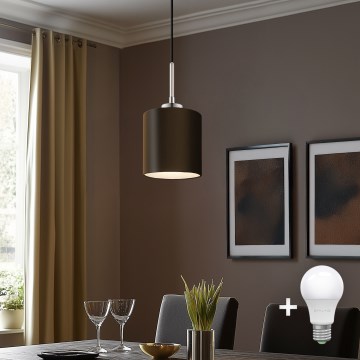 Eglo - LED Lustra ar auklu TUNJA 1xE27/60W/230V brūna