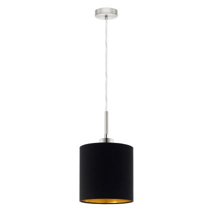 Eglo - LED Lustra ar auklu TUNJA 1xE27/60W/230V melna