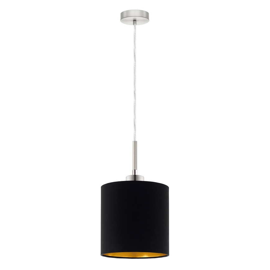 Eglo - LED Lustra ar auklu TUNJA 1xE27/60W/230V melna