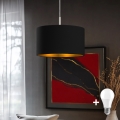 Eglo - LED Lustra ar auklu TUNJA 1xE27/60W/230V melna
