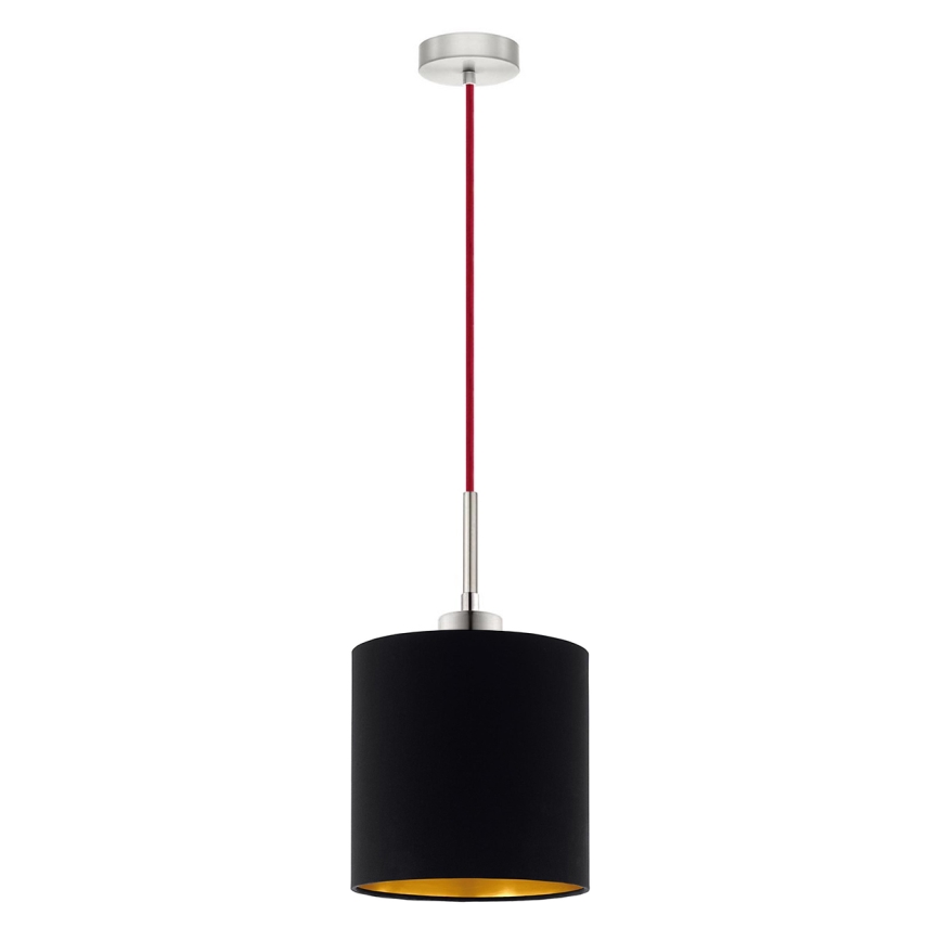 Eglo - LED Lustra ar auklu TUNJA 1xE27/60W/230V melna