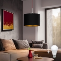 Eglo - LED Lustra ar auklu TUNJA 1xE27/60W/230V melna