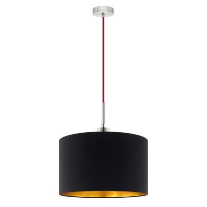 Eglo - LED Lustra ar auklu TUNJA 1xE27/60W/230V melna
