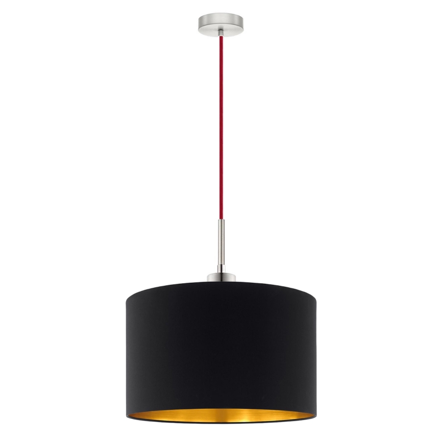 Eglo - LED Lustra ar auklu TUNJA 1xE27/60W/230V melna