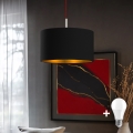 Eglo - LED Lustra ar auklu TUNJA 1xE27/60W/230V melna