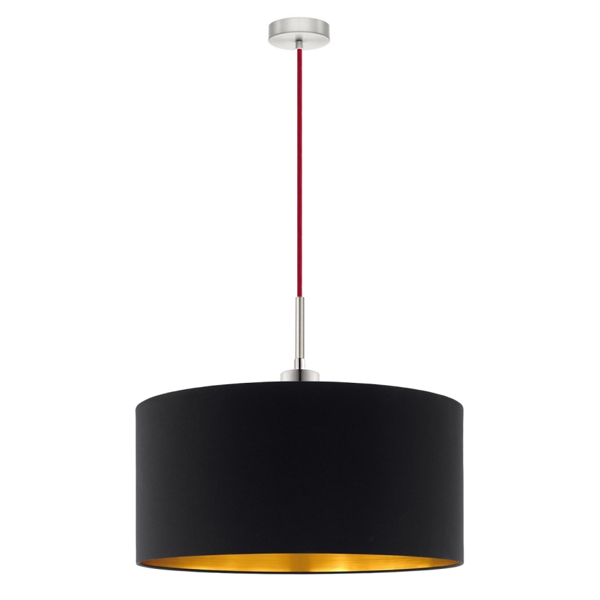 Eglo - LED Lustra ar auklu TUNJA 1xE27/60W/230V melna