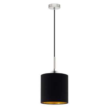 Eglo - LED Lustra ar auklu TUNJA 1xE27/60W/230V melna