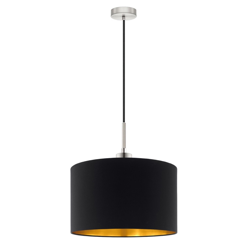 Eglo - LED Lustra ar auklu TUNJA 1xE27/60W/230V melna