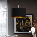 Eglo - LED Lustra ar auklu TUNJA 1xE27/60W/230V melna