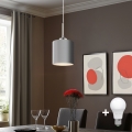 Eglo - LED Lustra ar auklu TUNJA 1xE27/60W/230V pelēka